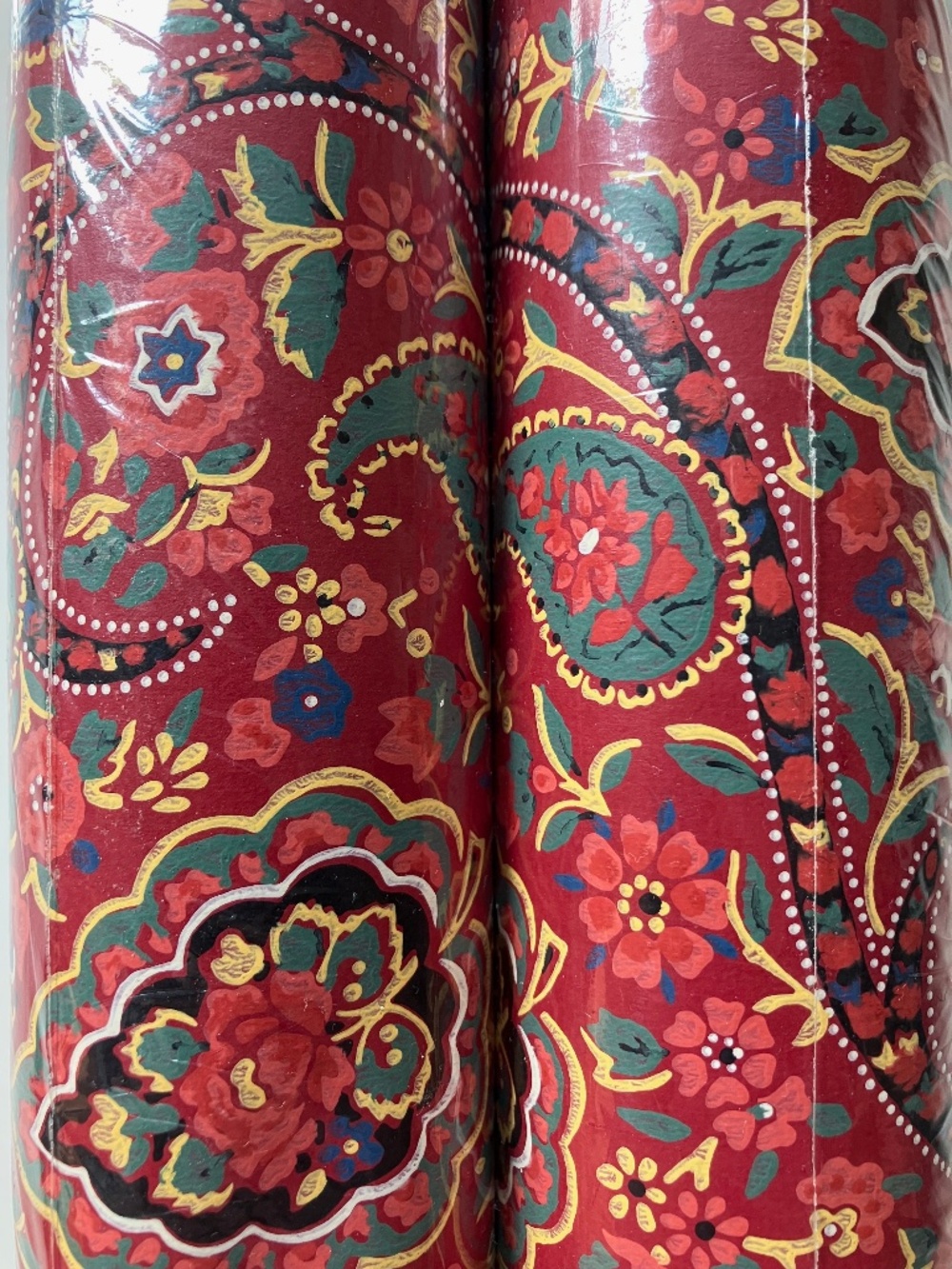 Vintage Schumacher Red Paisley/Floral Wallpaper #161052 - 2 Rolls - 135 Sq Ft